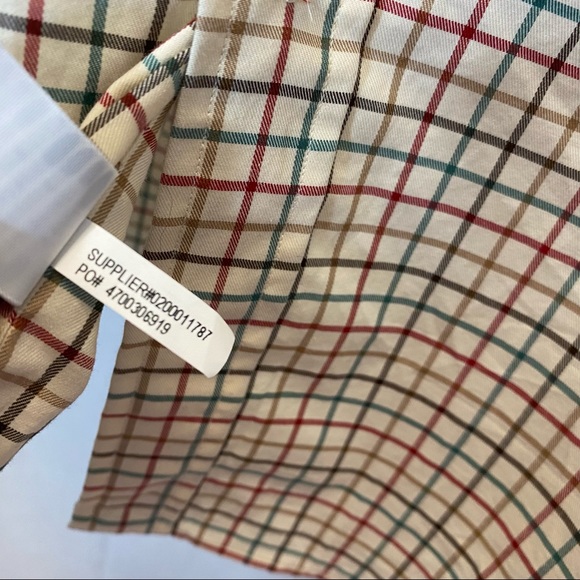 Ralph Lauren Mens Classic Fit Button Up Shirt in Cream/Brown/Red Plaid - Picture 8 of 8